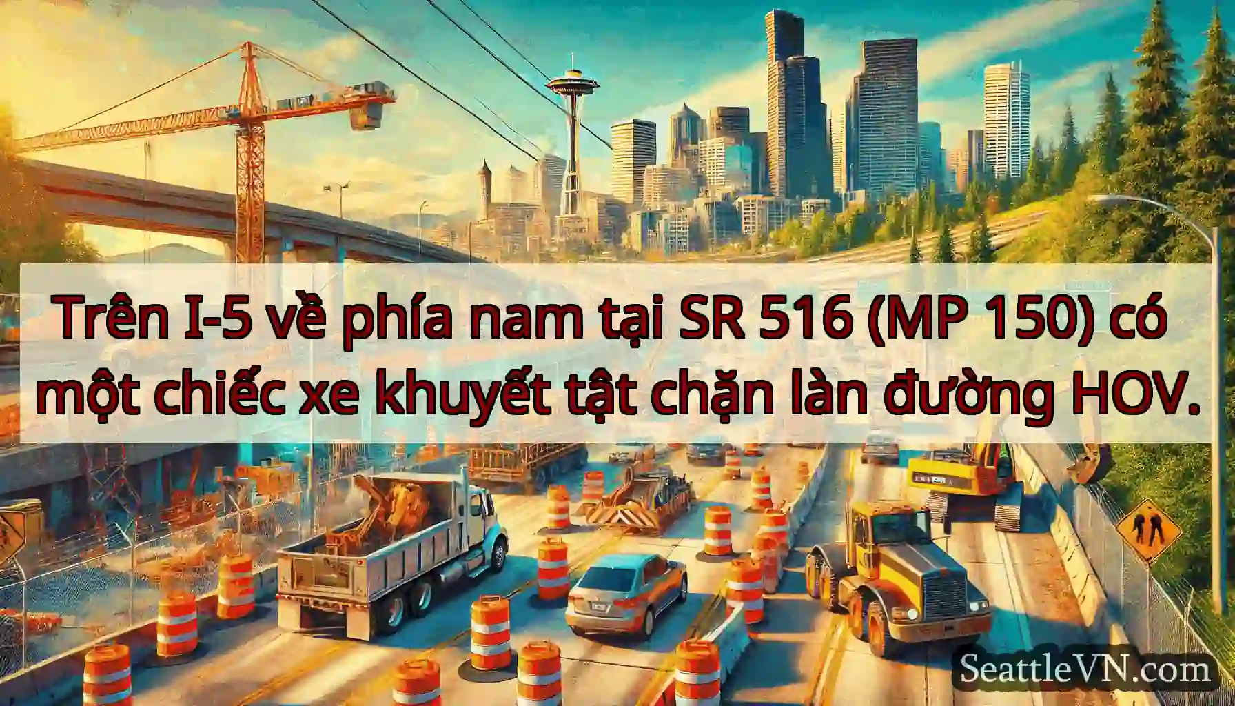 Trên I-5 về phía nam tại SR 516 (MP 150) có một
