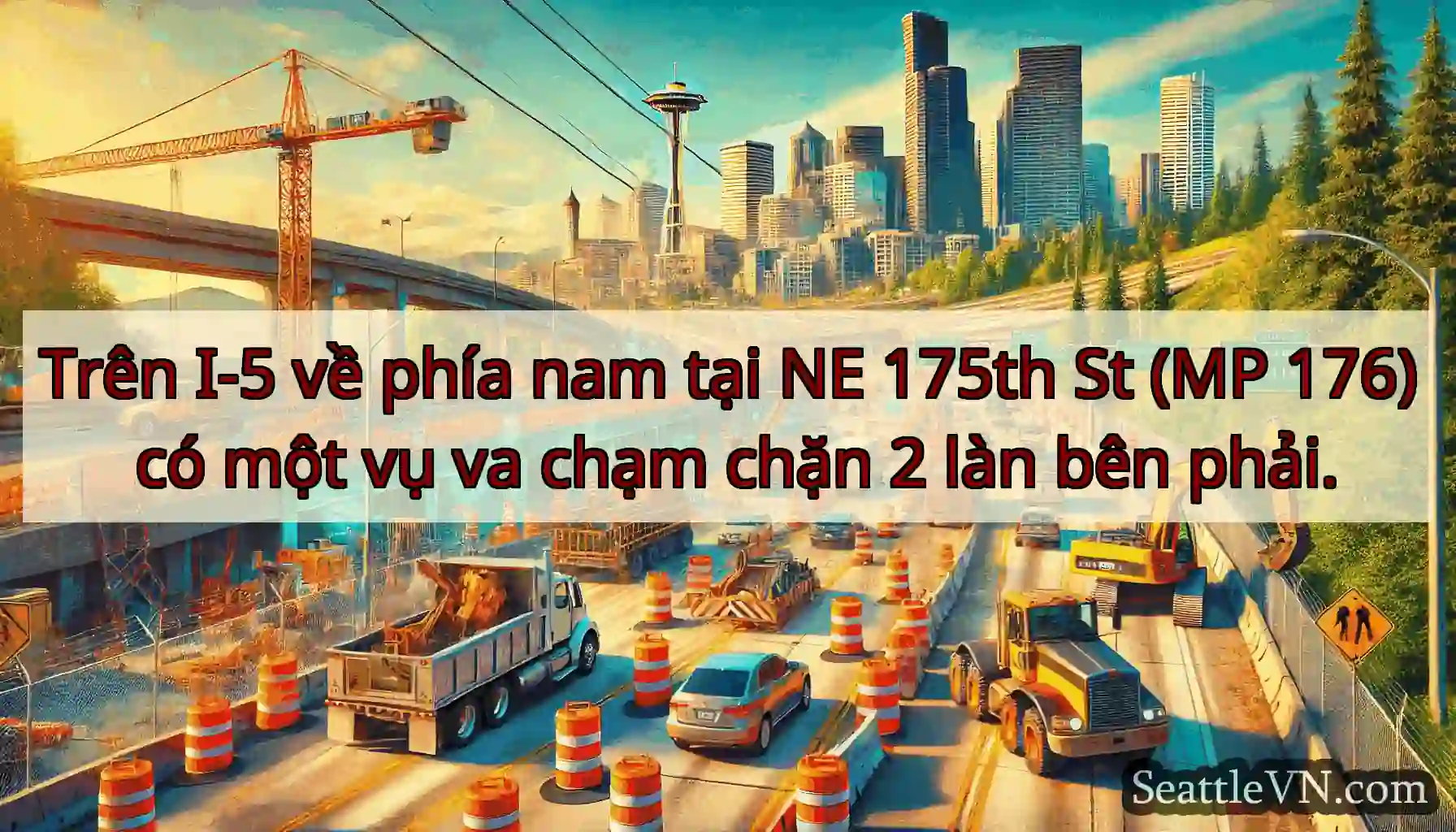Trên I-5 về phía nam tại NE 175th St (MP 176) có