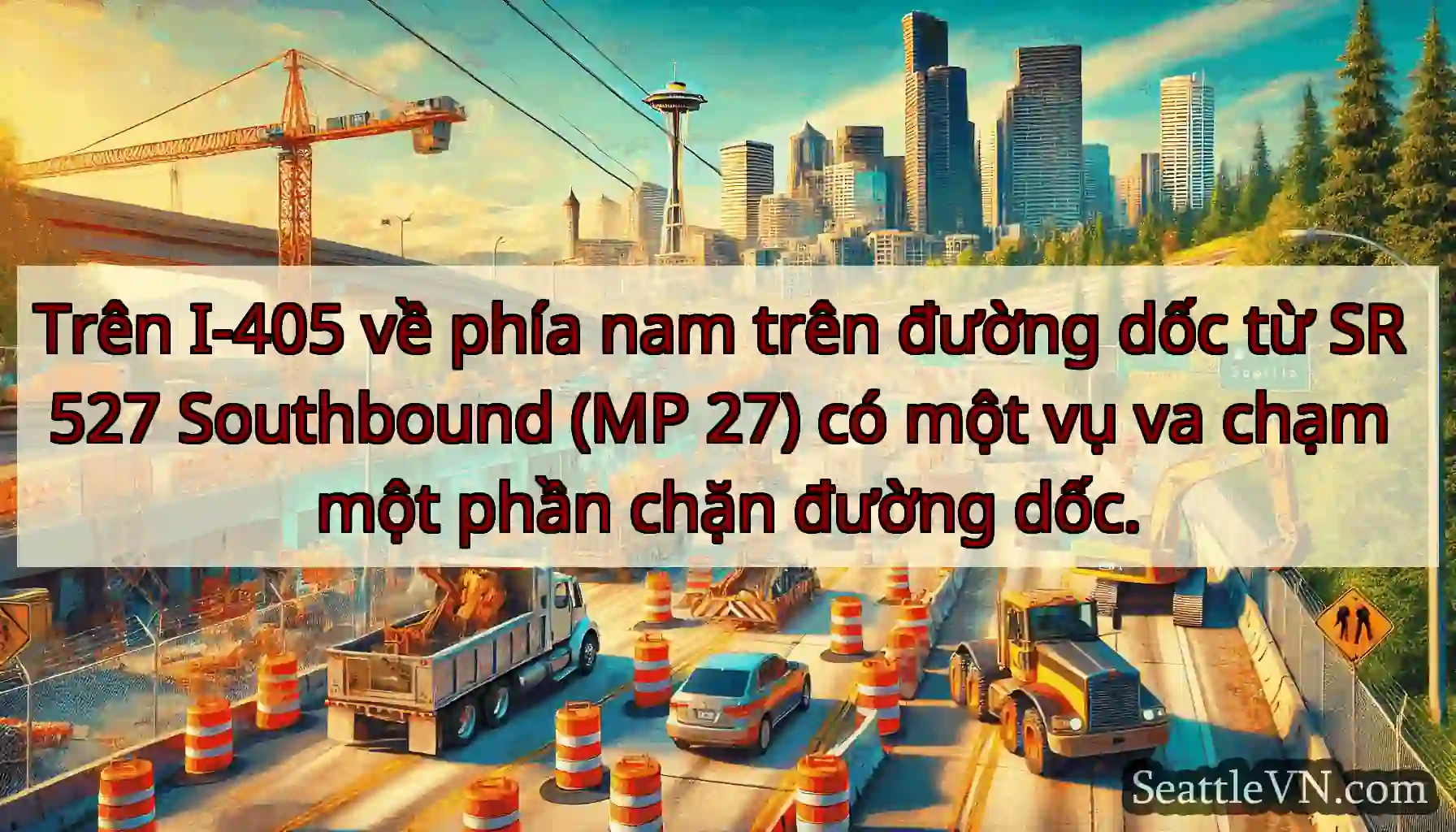 Trên I-405 về phía nam trên đường dốc từ SR 527
