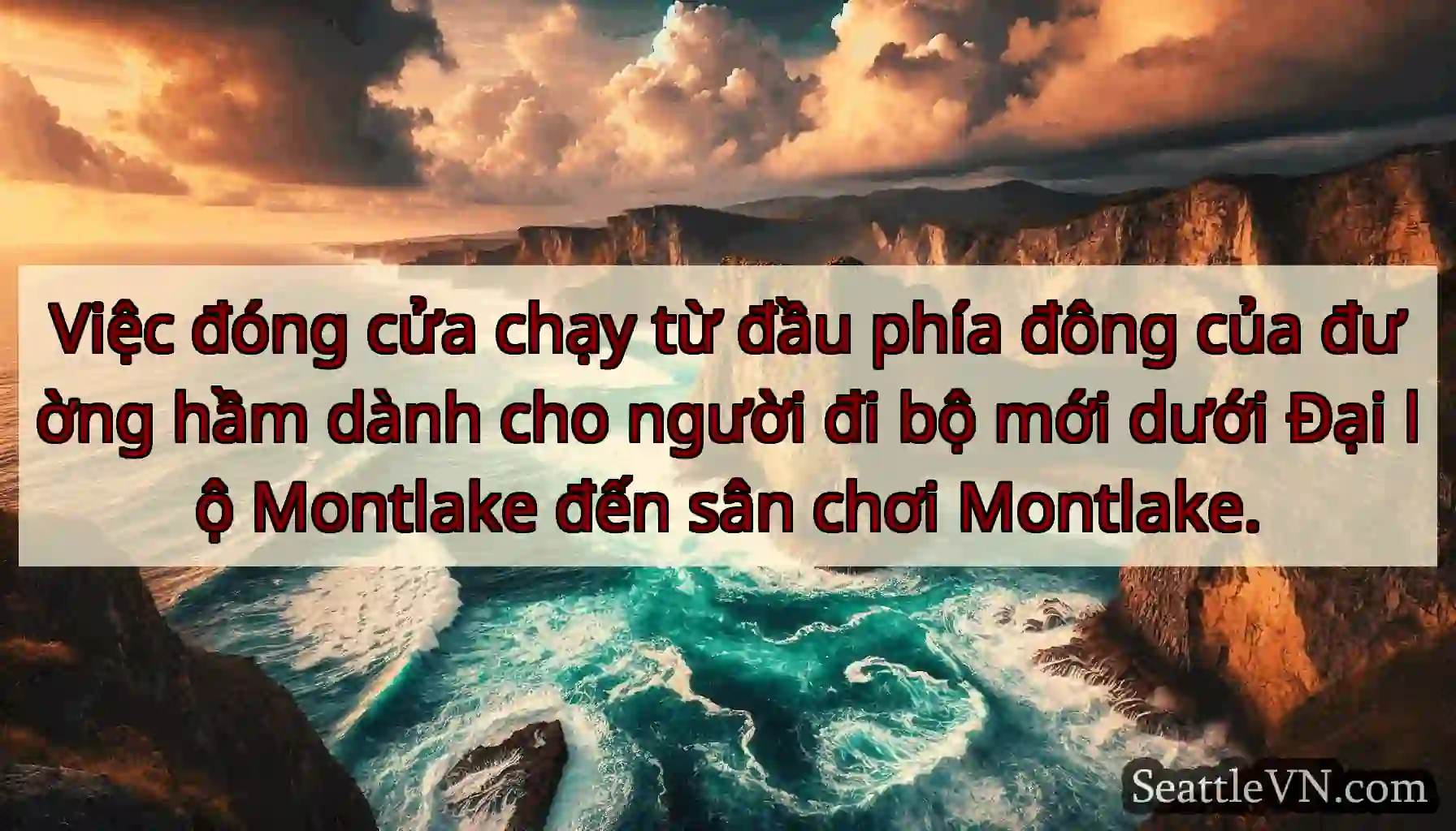 Việc đóng cửa chạy từ đầu phía đông của đường hầm