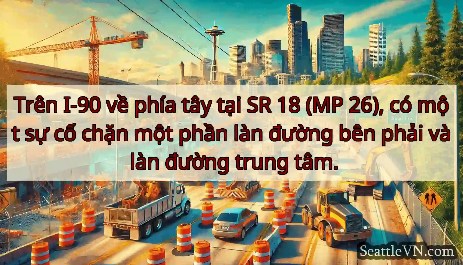Trên I-90 về phía tây tại SR 18 (MP 26), có một