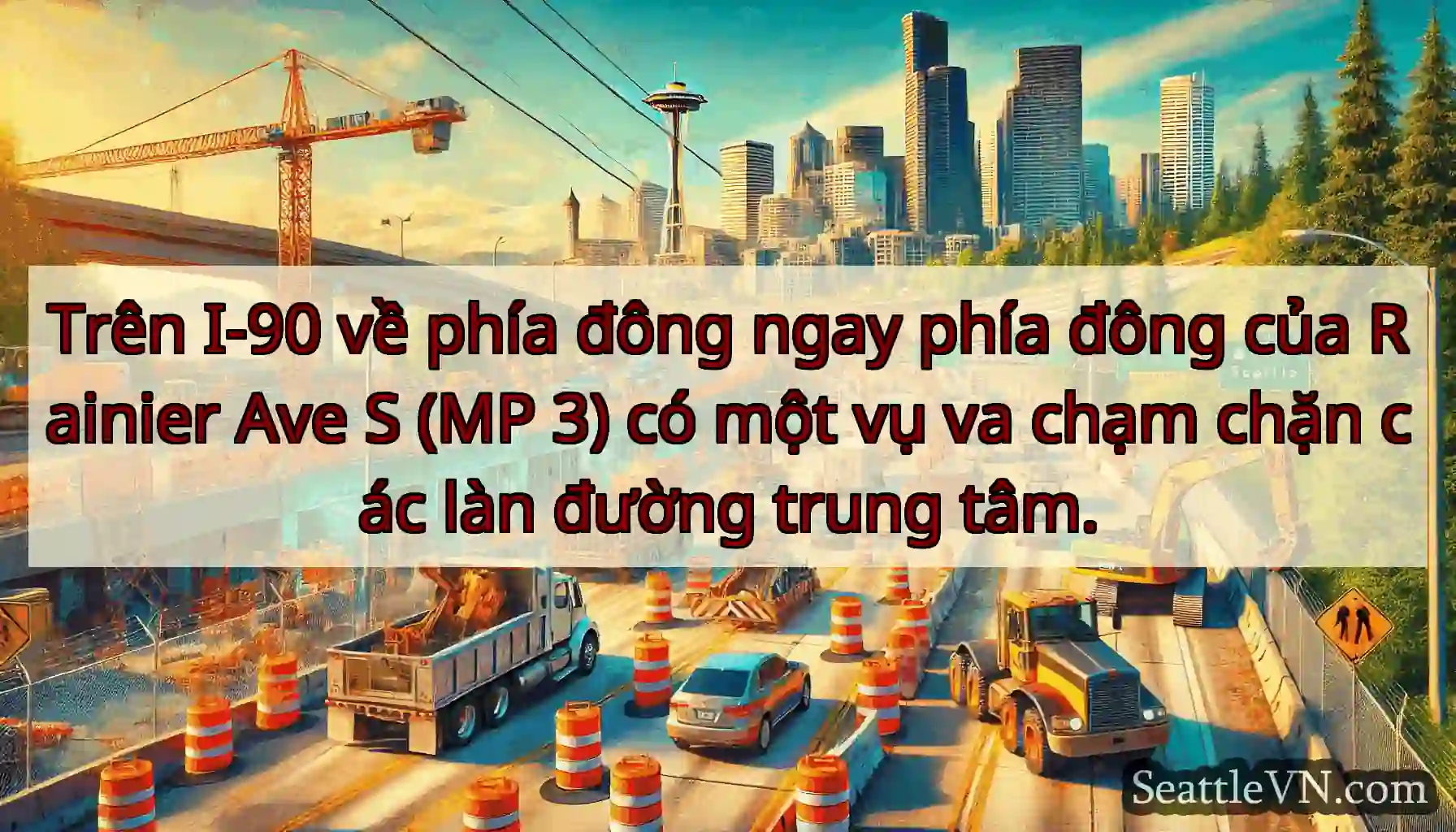 Trên I-90 về phía đông ngay phía đông của Rainier