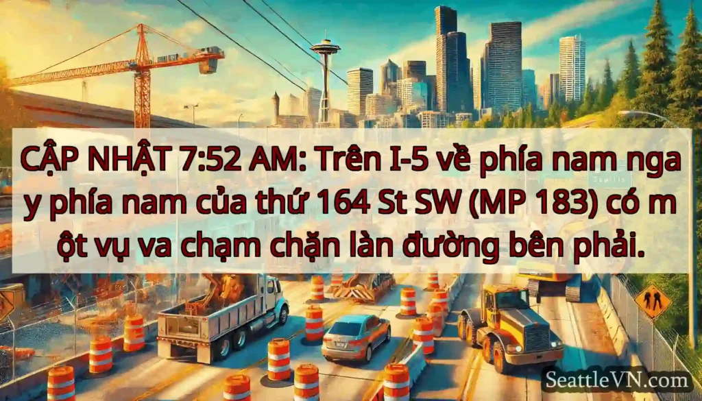 CẬP NHẬT 7:52 AM: Trên I-5 về phía nam ngay phía