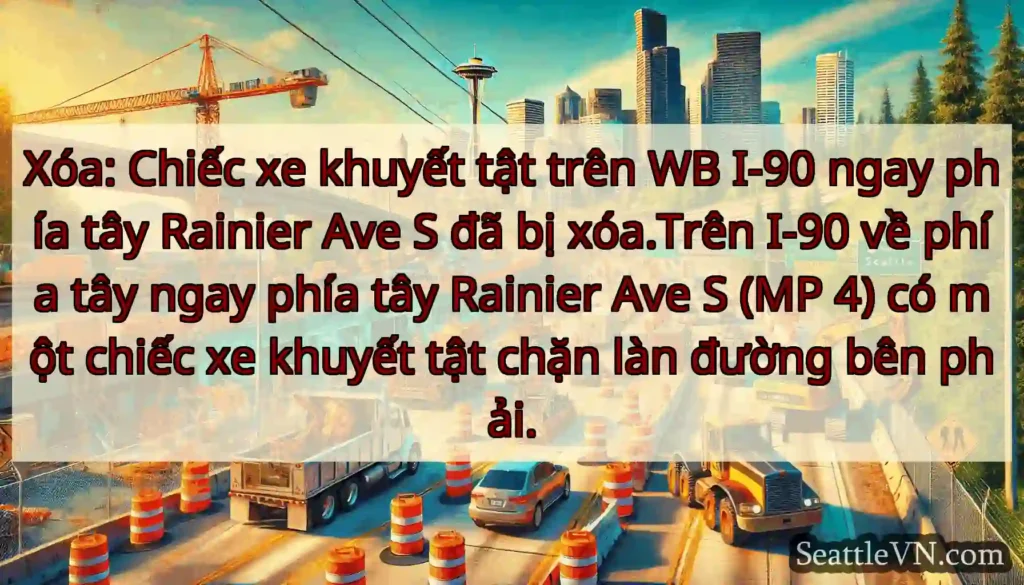 Xóa: Chiếc xe khuyết tật trên WB I-90 ngay phía