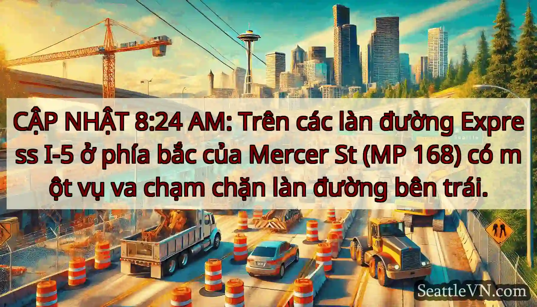 CẬP NHẬT 8:24 AM: Trên các làn đường Express I-5