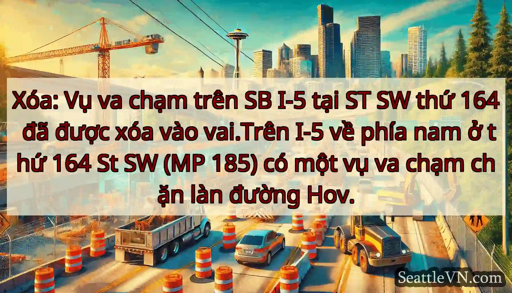 Xóa: Vụ va chạm trên SB I-5 tại ST SW thứ 164 đã
