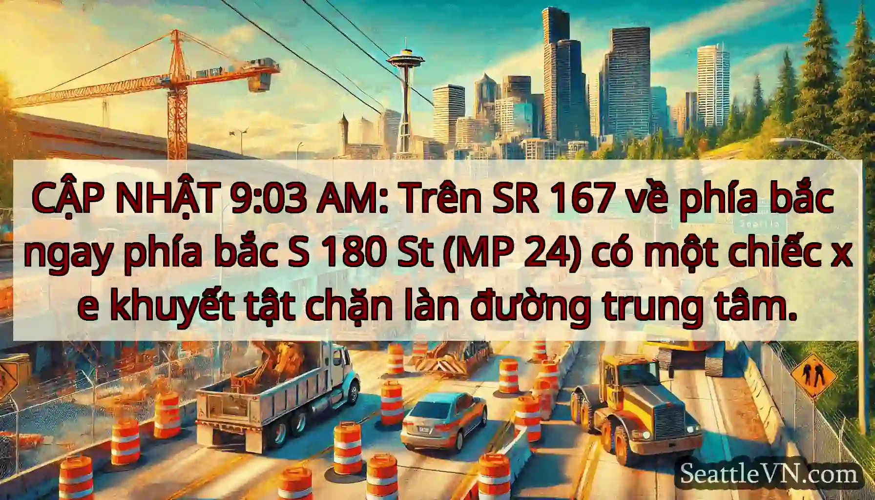 CẬP NHẬT 9:03 AM: Trên SR 167 về phía bắc ngay