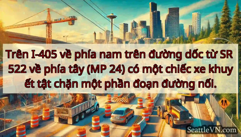 Trên I-405 về phía nam trên đường dốc từ SR 522