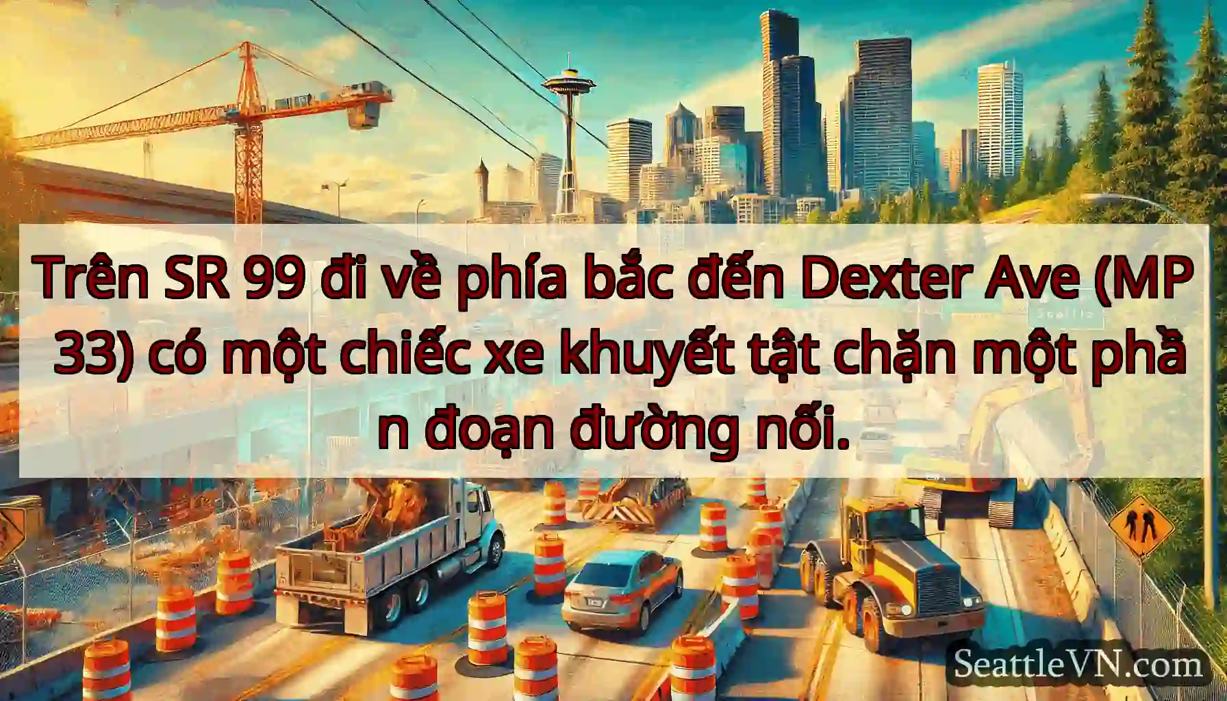 Trên SR 99 đi về phía bắc đến Dexter Ave (MP 33)