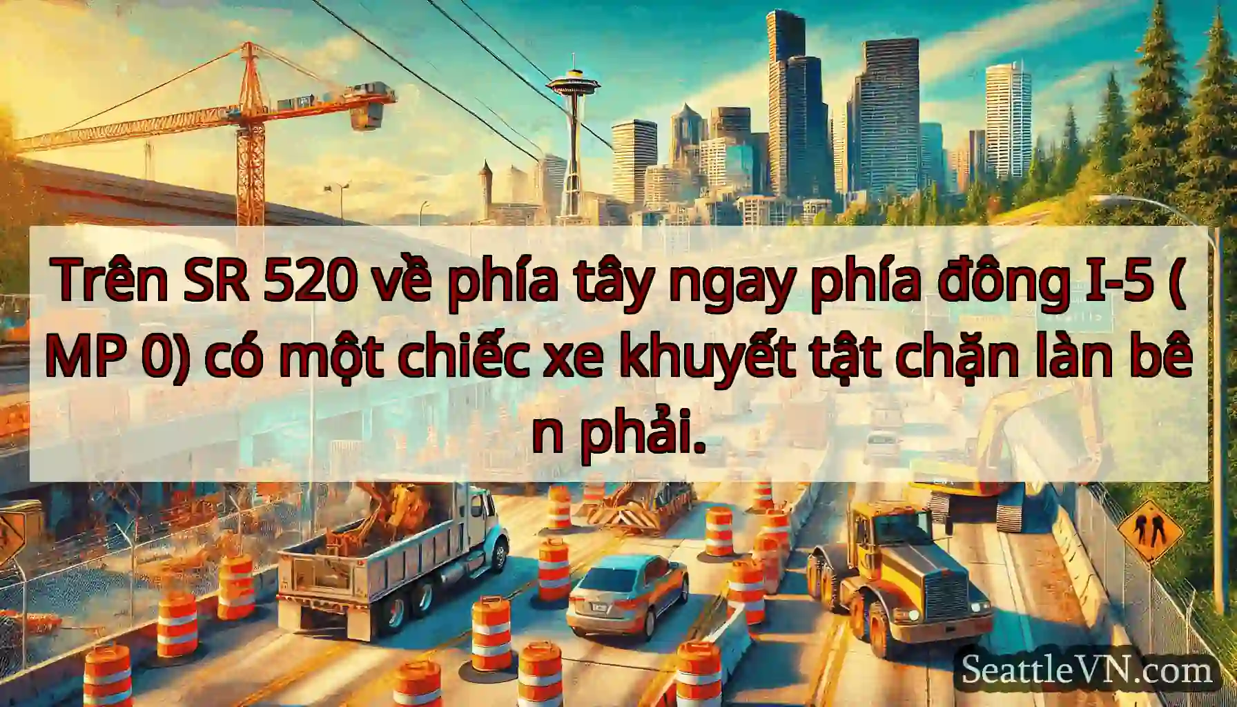 Trên SR 520 về phía tây ngay phía đông I-5 (MP 0)
