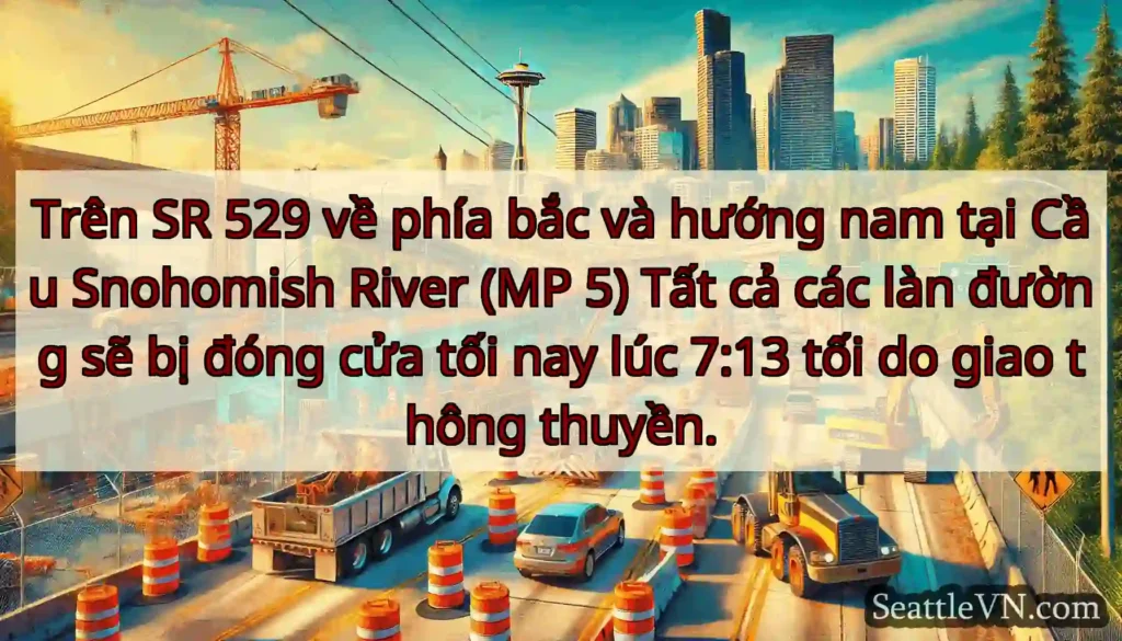 Trên SR 529 về phía bắc và hướng nam tại Cầu