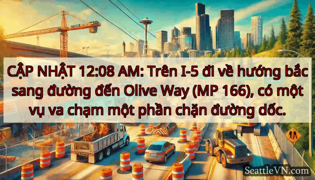 CẬP NHẬT 12:08 AM: Trên I-5 đi về hướng bắc sang