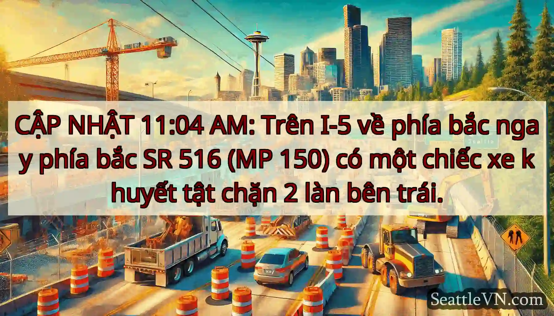 CẬP NHẬT 11:04 AM: Trên I-5 về phía bắc ngay phía