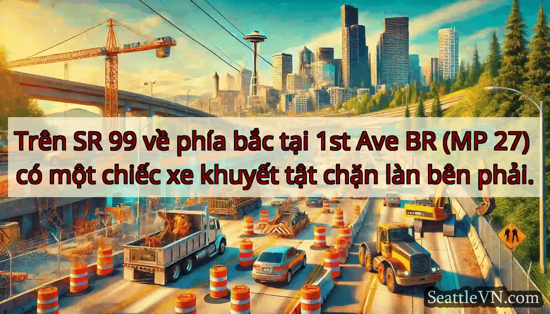 Trên SR 99 về phía bắc tại 1st Ave BR (MP 27) có