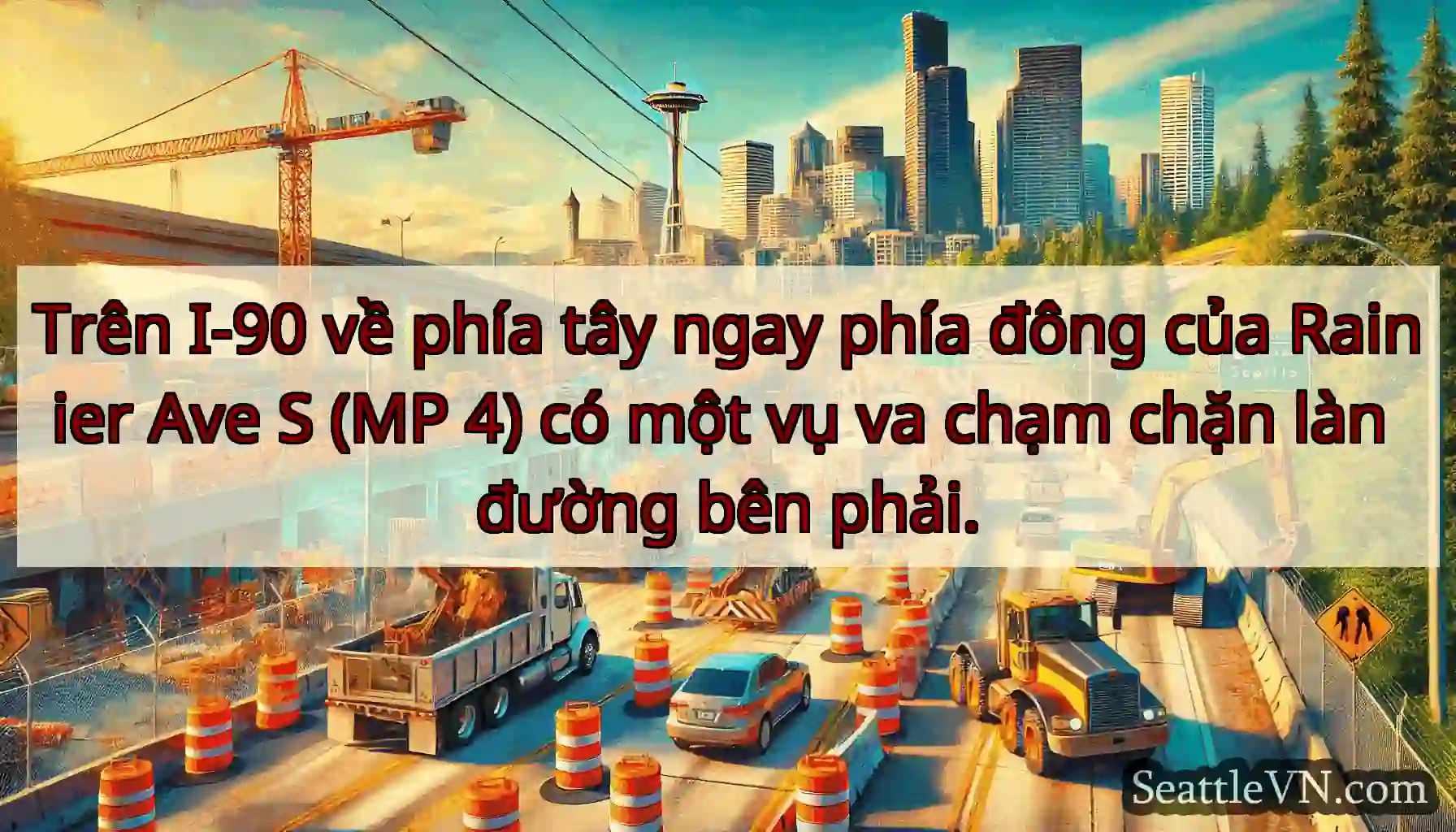 Trên I-90 về phía tây ngay phía đông của Rainier