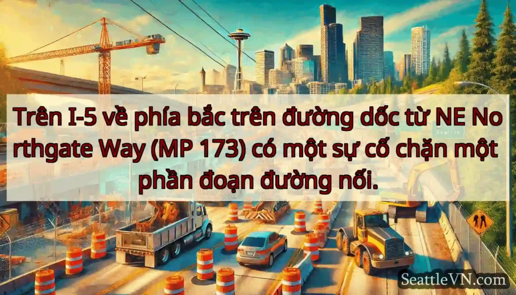 Trên I-5 về phía bắc trên đường dốc từ NE