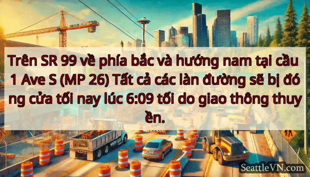 Trên SR 99 về phía bắc và hướng nam tại cầu 1 Ave