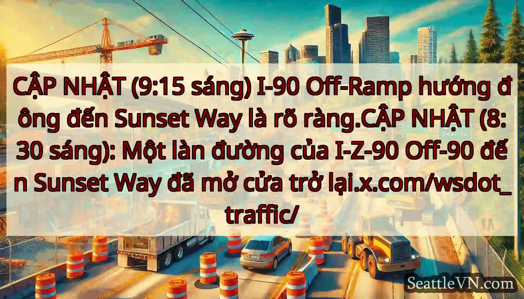 CẬP NHẬT (9:15 sáng) I-90 Off-Ramp hướng đông đến