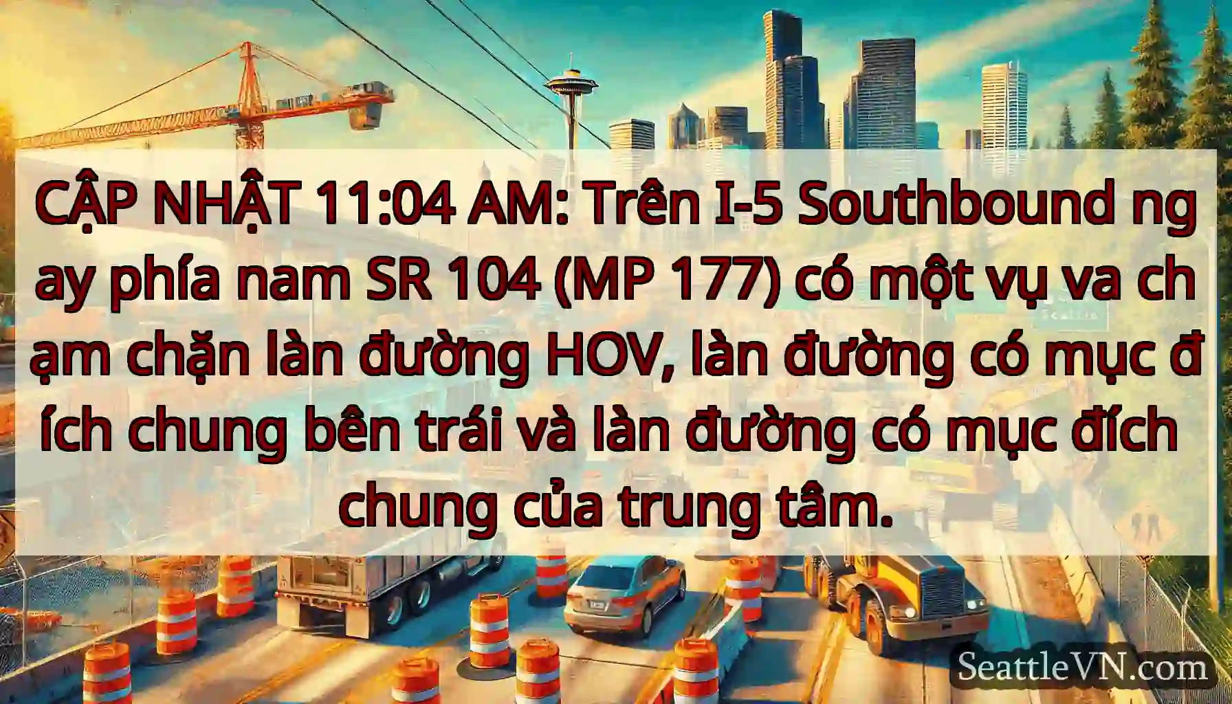 CẬP NHẬT 11:04 AM: Trên I-5 Southbound ngay phía