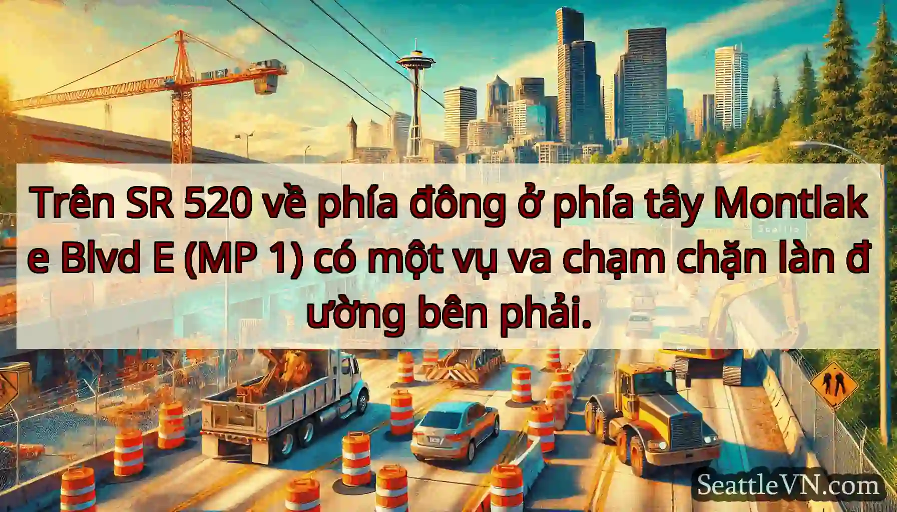 Trên SR 520 về phía đông ở phía tây Montlake Blvd