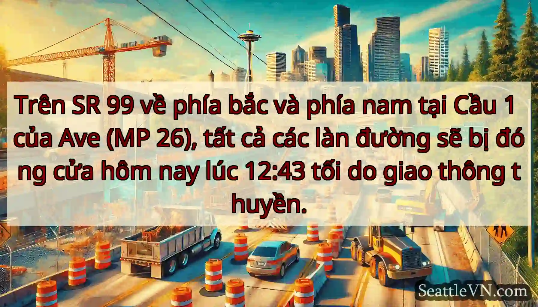 Trên SR 99 về phía bắc và phía nam tại Cầu 1 của