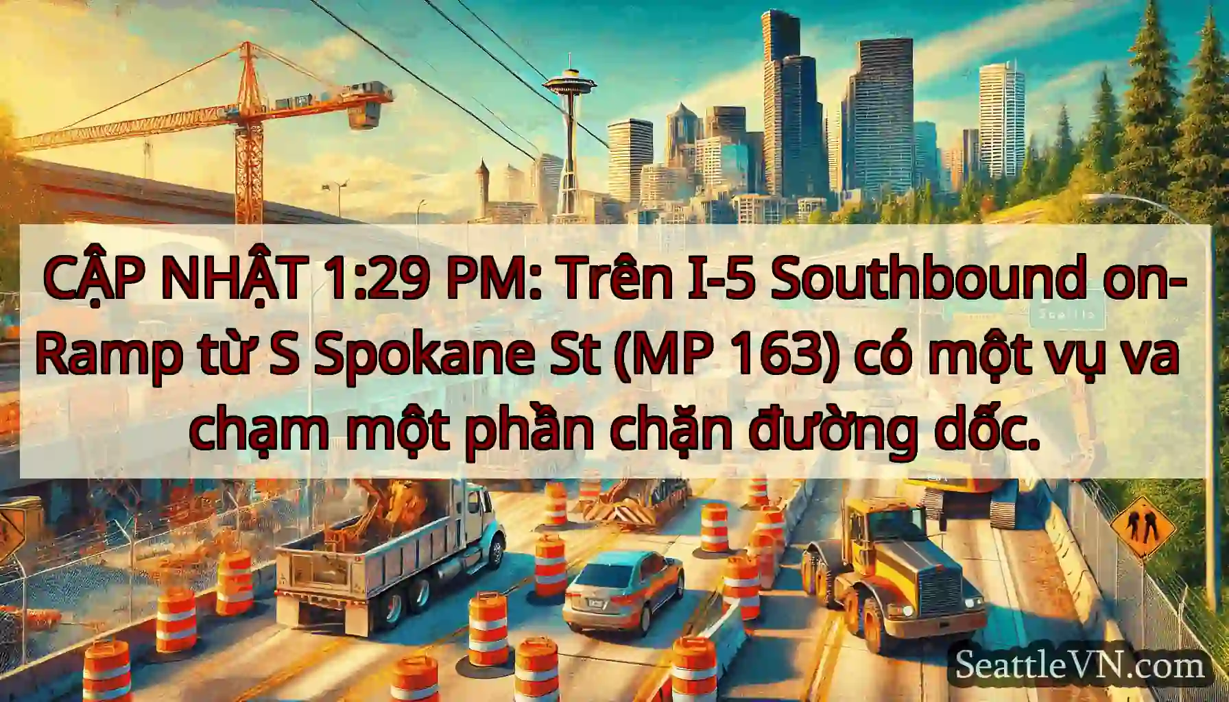 CẬP NHẬT 1:29 PM: Trên I-5 Southbound on-Ramp từ