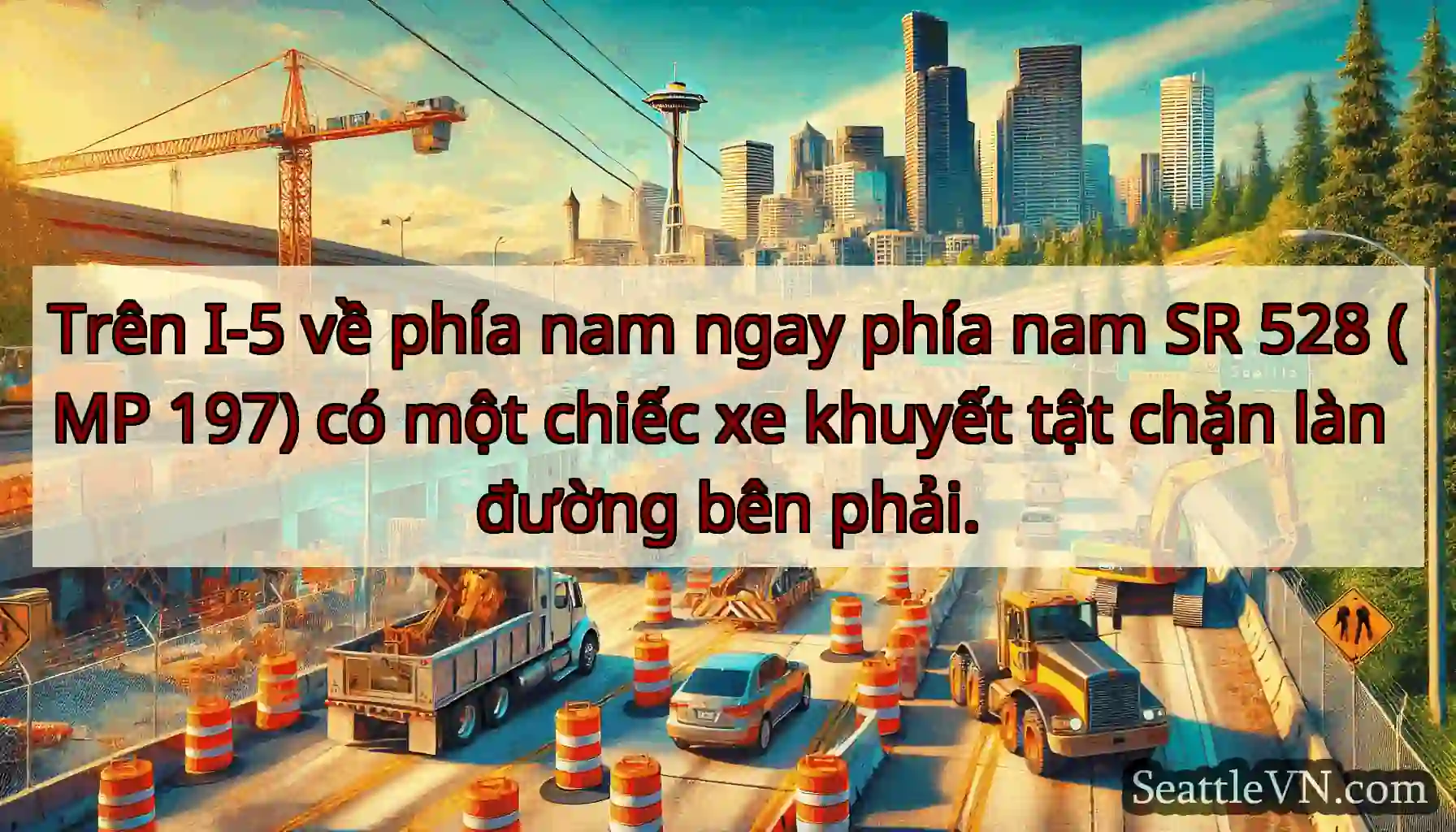 Trên I-5 về phía nam ngay phía nam SR 528 (MP