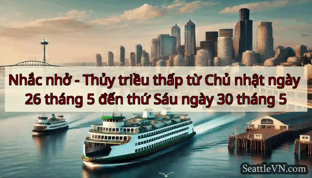 Nhắc nhở - Thủy triều thấp từ Chủ nhật ngày 26