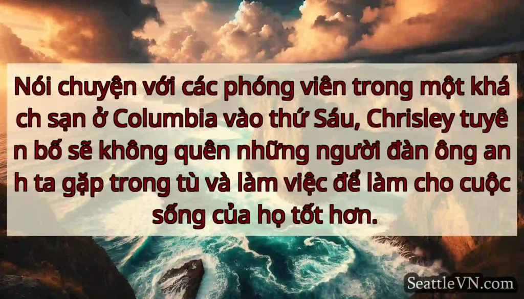 Nói chuyện với các phóng viên trong một khách sạn