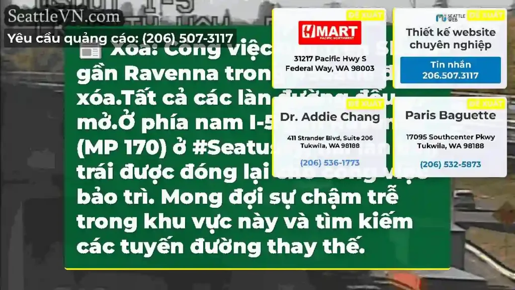 Xóa: Công việc này trên SB I-5 gần Ravenna trong