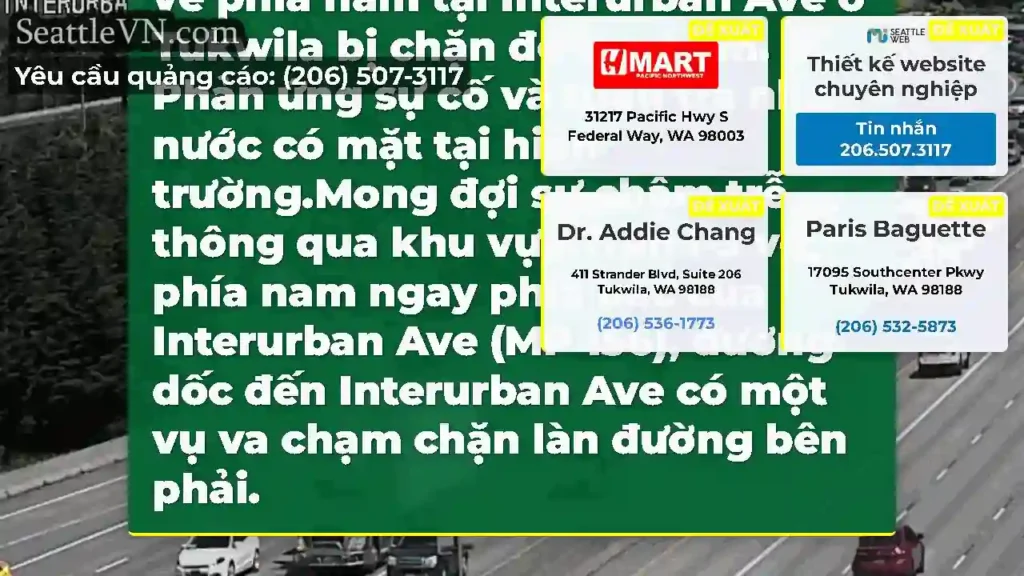 Làn đường bên phải trên I-5 về phía nam tại