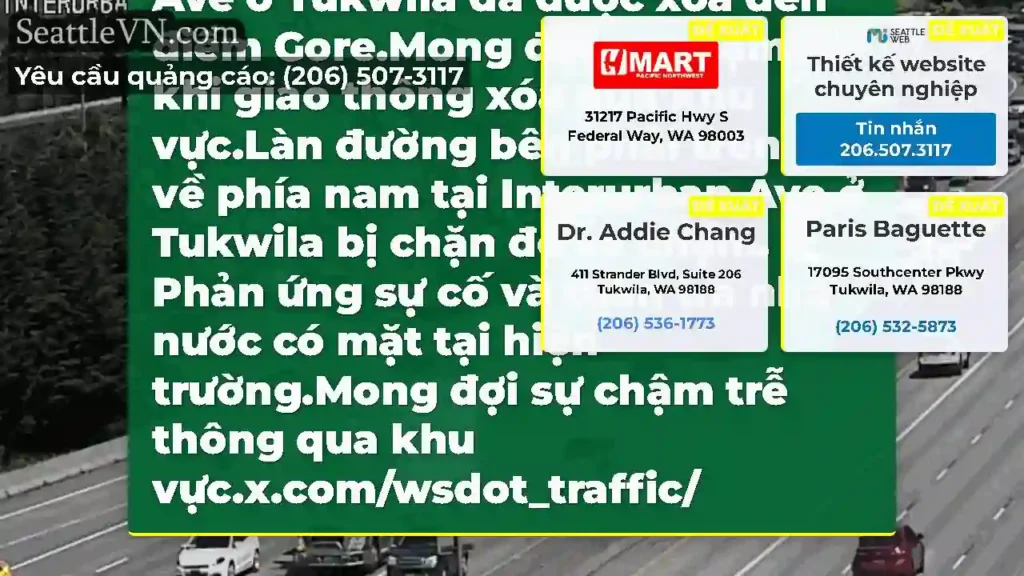Rõ ràng: Vụ va chạm này trên I-5 về phía nam tại