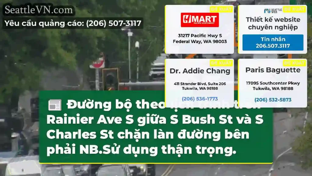 Đường bộ theo lịch trình trên Rainier Ave S giữa