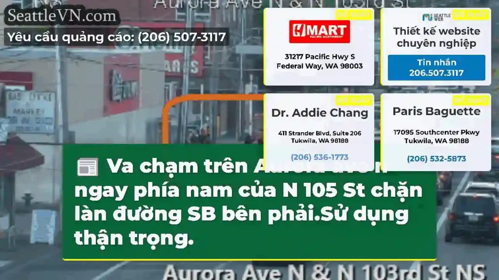 Va chạm trên Aurora ave n ngay phía nam của N 105
