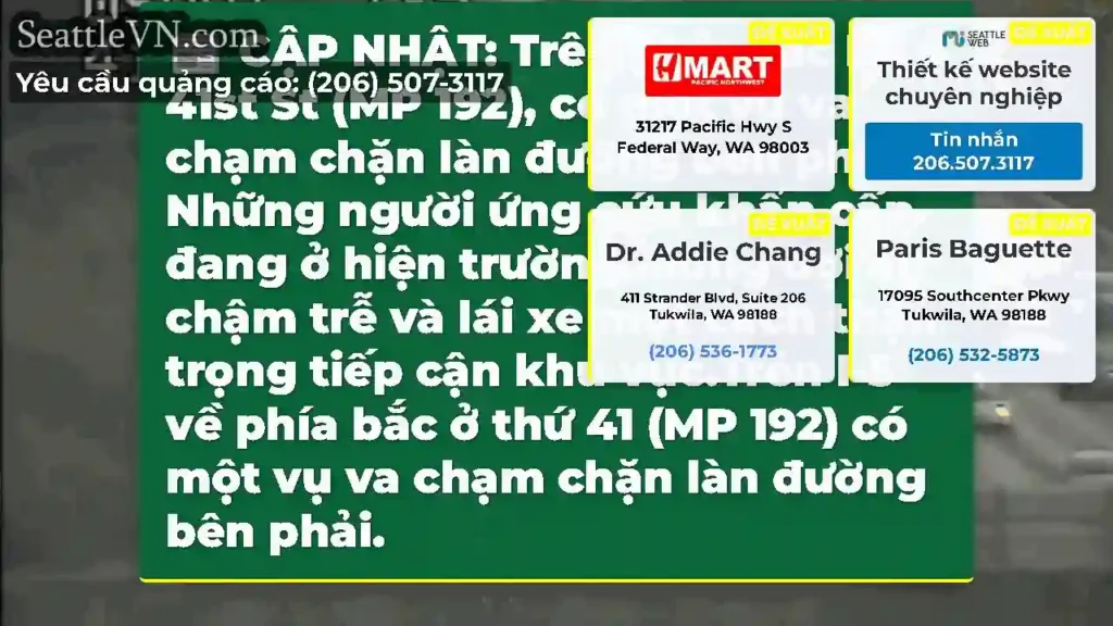 CẬP NHẬT: Trên phía bắc I-5 ở 41st St (MP 192),