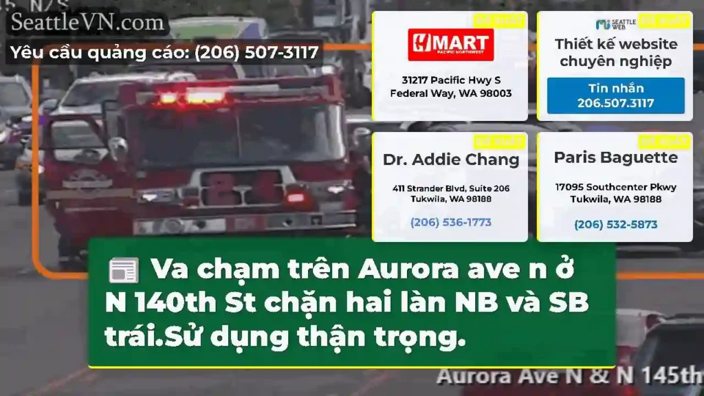 Va chạm trên Aurora ave n ở N 140th St chặn hai