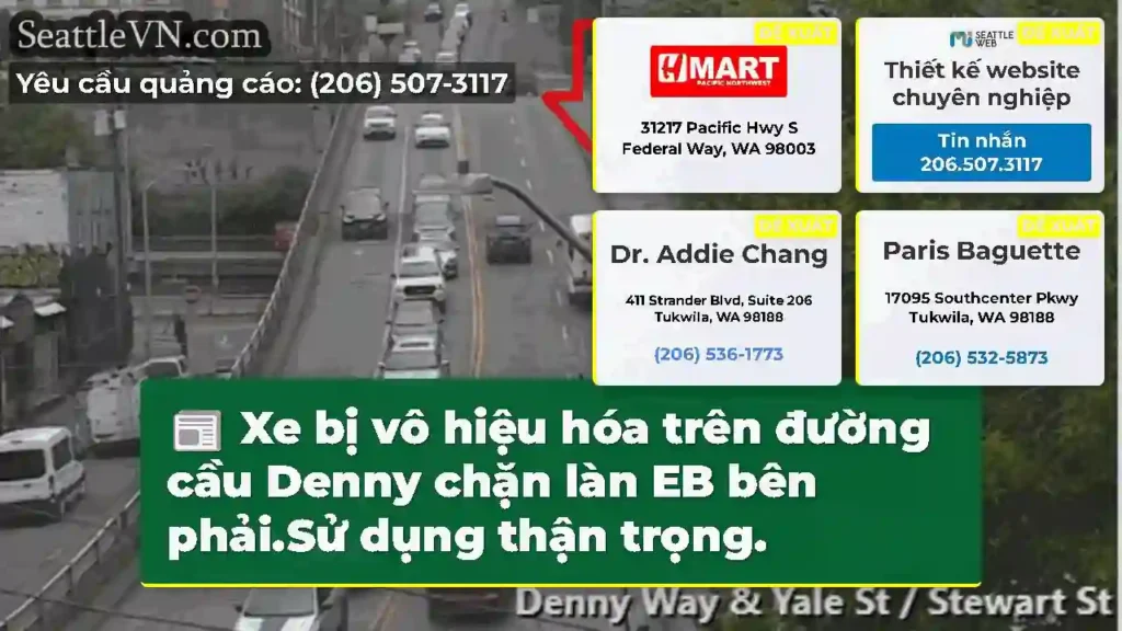 Xe bị vô hiệu hóa trên đường cầu Denny chặn làn