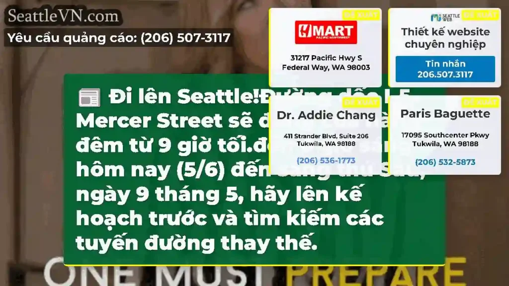 Đi lên Seattle!Đường dốc I-5 Mercer Street sẽ