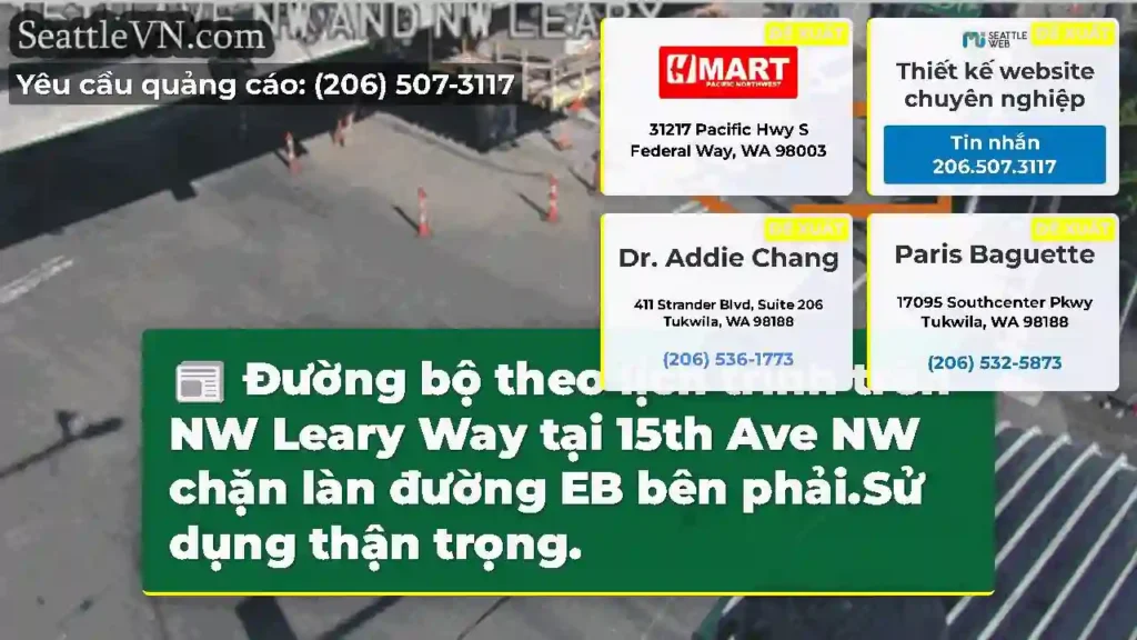 Đường bộ theo lịch trình trên NW Leary Way tại