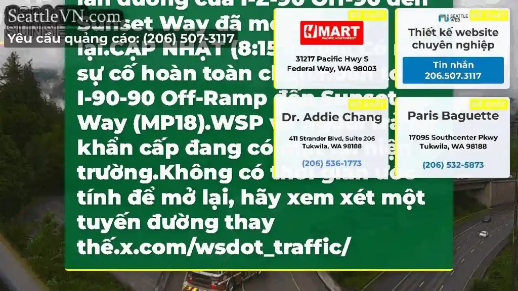 CẬP NHẬT (8:30 sáng): Một làn đường của I-Z-90