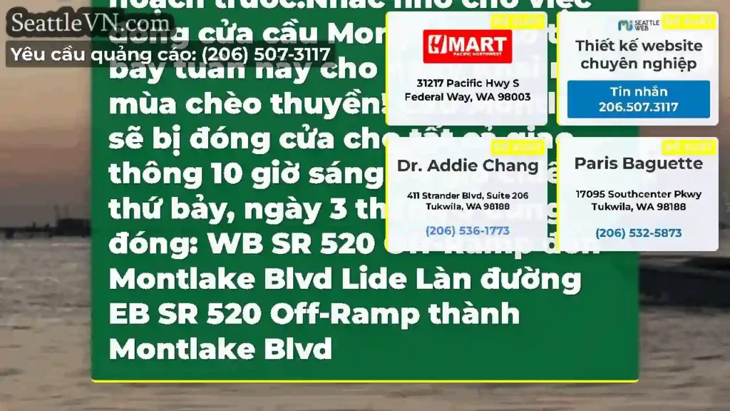 Hãy nhớ rằng, cây cầu Montlake ở Seattle đã đóng