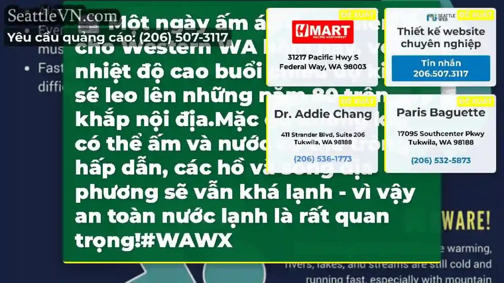 Một ngày ấm áp đang diễn ra cho Western WA hôm