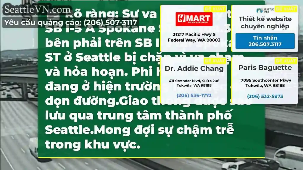 Rõ ràng: Sự va chạm này trên SB I-5 A Spokane ST