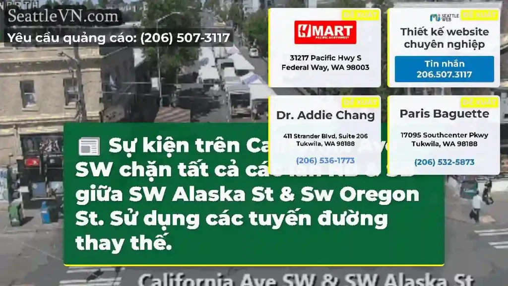 Sự kiện trên California Ave SW chặn tất cả các