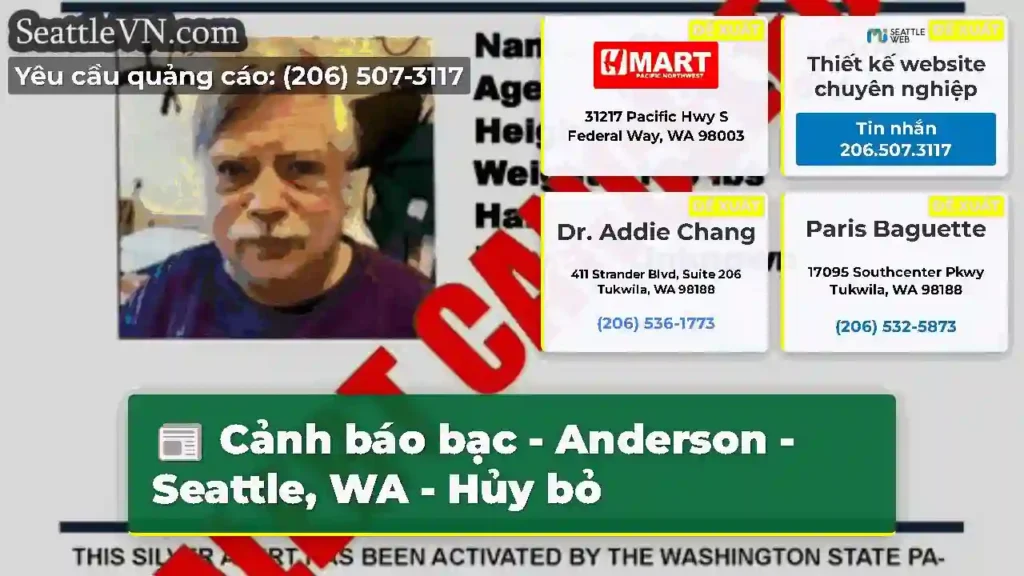 Cảnh báo bạc - Anderson - Seattle, WA - Hủy bỏ