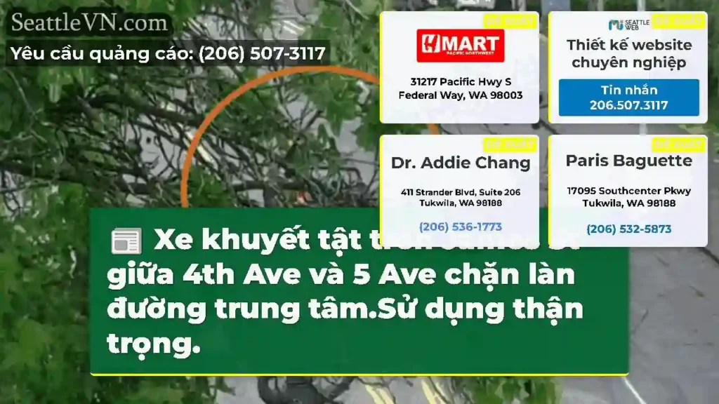 Xe khuyết tật trên James St giữa 4th Ave và 5 Ave