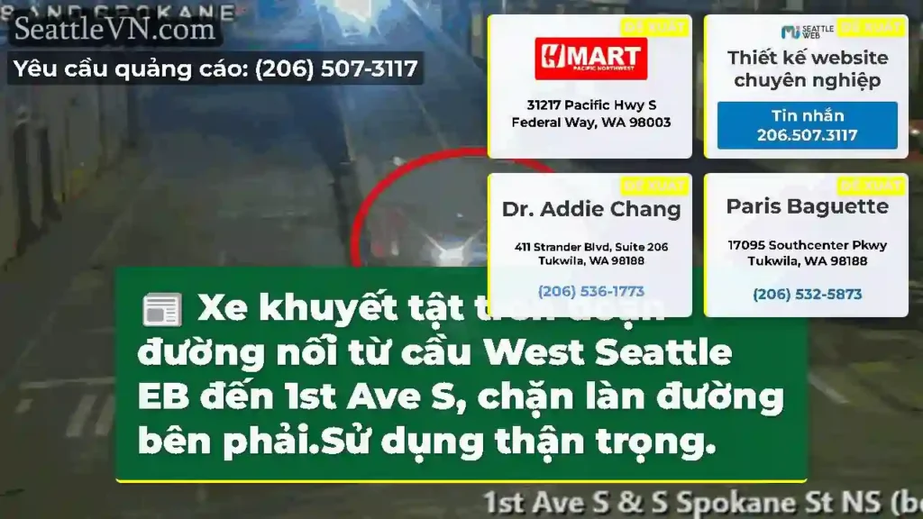 Xe khuyết tật trên đoạn đường nối từ cầu West
