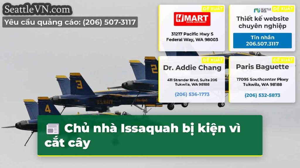 Chủ nhà Issaquah bị kiện vì cắt cây