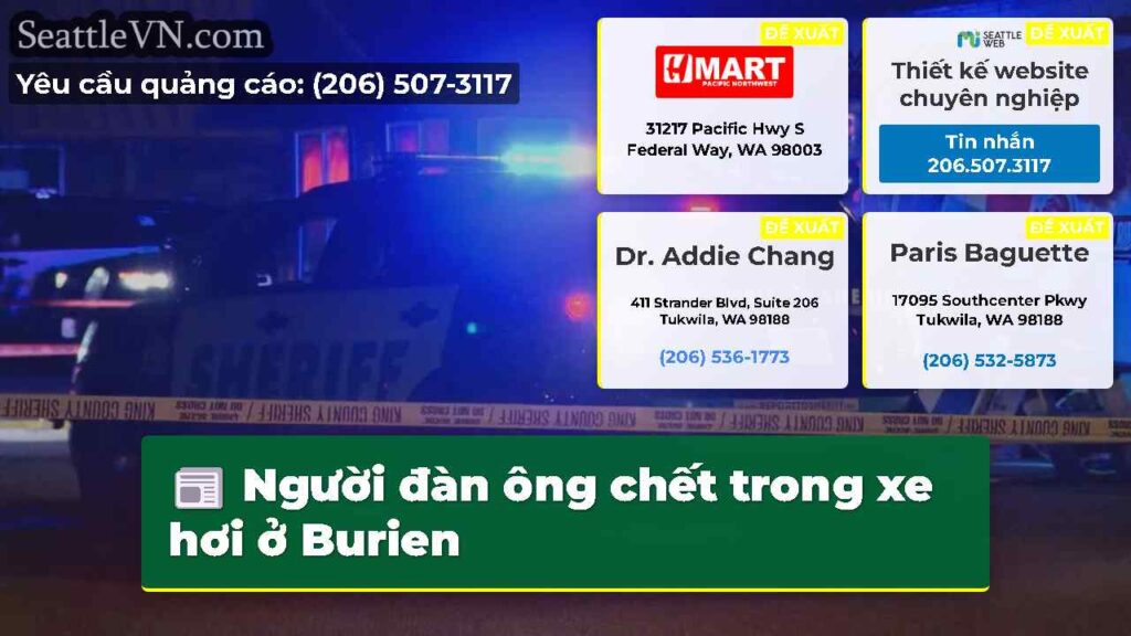 Người đàn ông chết trong xe hơi ở Burien