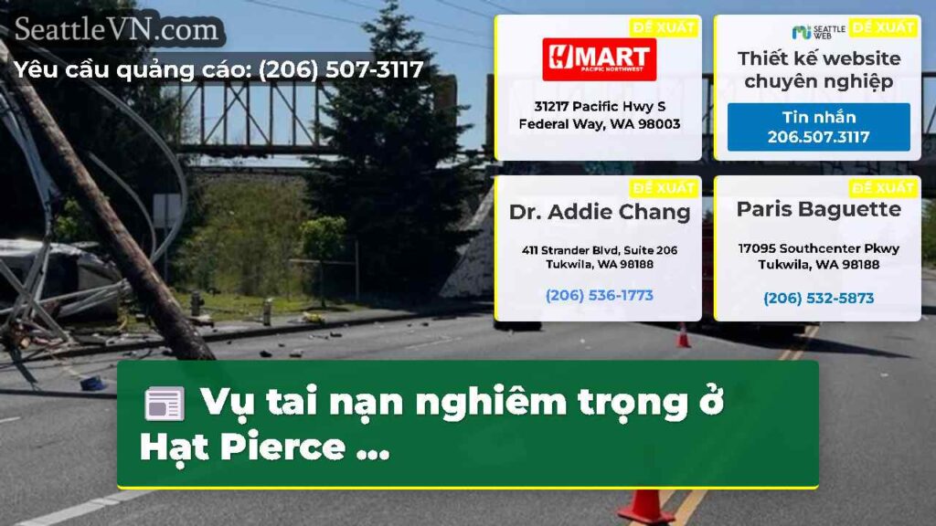 Vụ tai nạn nghiêm trọng ở Hạt Pierce ...